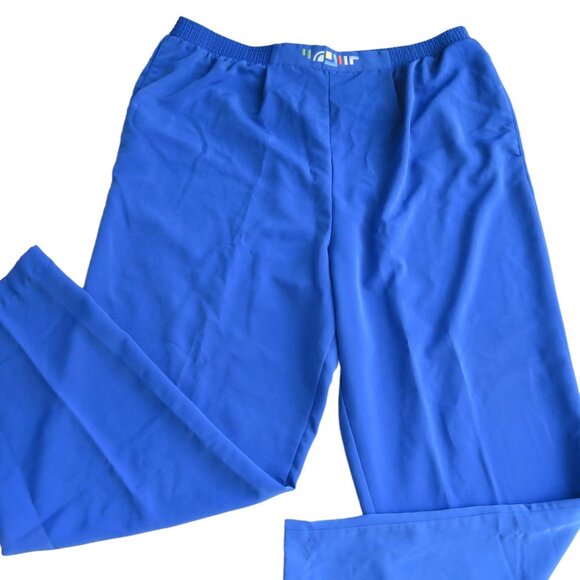 Vintage Brenda Goode Womens L Blue Elastic Waist Pull-On Pants Pockets Modest - Picture 8 of 16